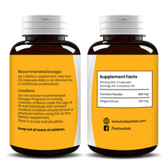 HerbaVitals turmeric and ginger roots showing natural ingredients.