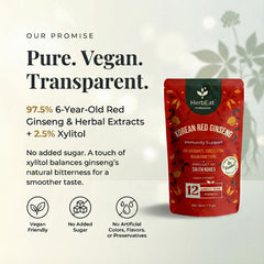 HERBEAT mix-with-water presentation for a gentle ginseng tea option