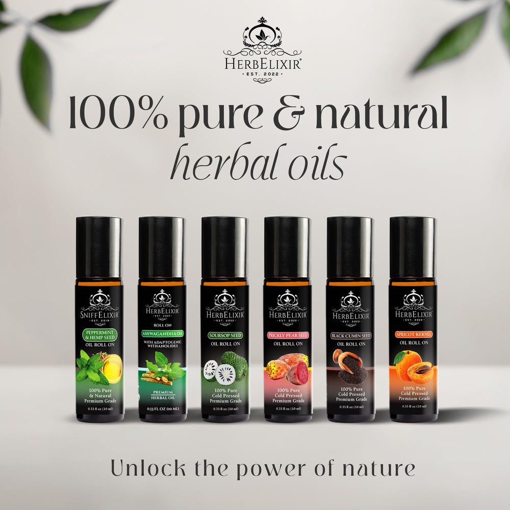 HerbElixir travel roll-on beside compact case for easy use.