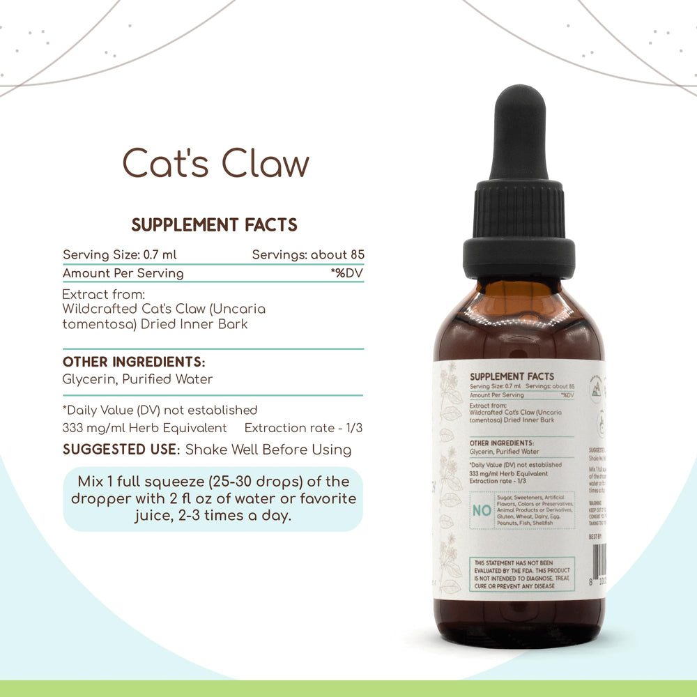 HerbEra Cat's Claw B60 drops ready for dilution in water