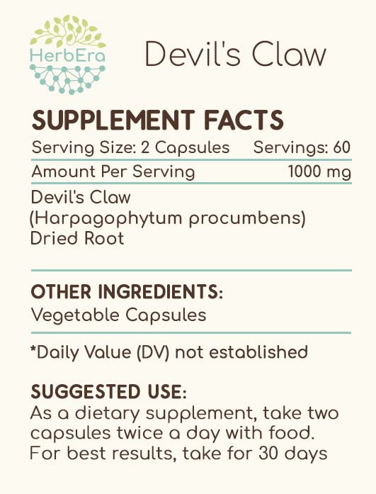 HerbEra Devil's Claw dried root raw material emphasizing premium ingredients