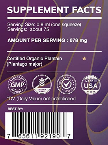 HerbEra Earth's Love label close-up—premium plantain extract for daily use.