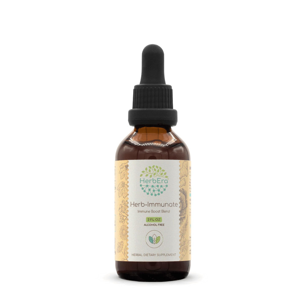 HerbEra Immunate bottle featuring elderberry and ginger for daily immune support.