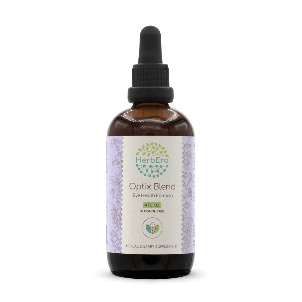 HerbEra Optix Blend B120 bilberry bottle highlights eye-support potential.