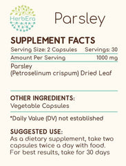 HerbEra Parsley dried leaf pack indicating premium herb sourcing