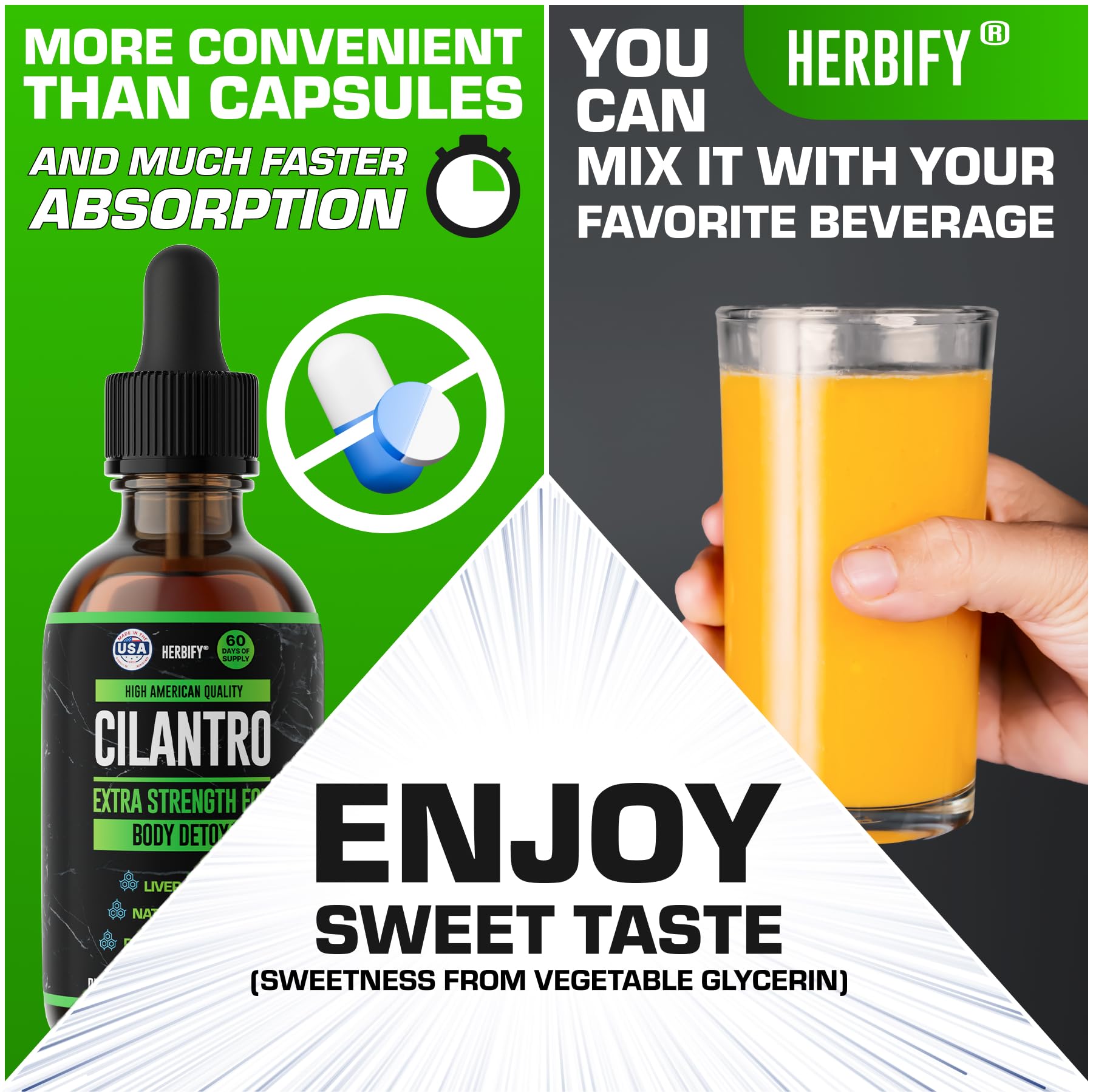 Heart-health icon with HERBIFY cilantro tincture suggests heart-conscious choices.