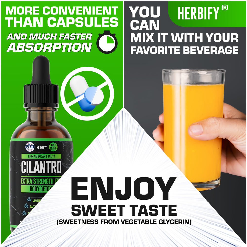 Heart-health icon with HERBIFY cilantro tincture suggests heart-conscious choices.
