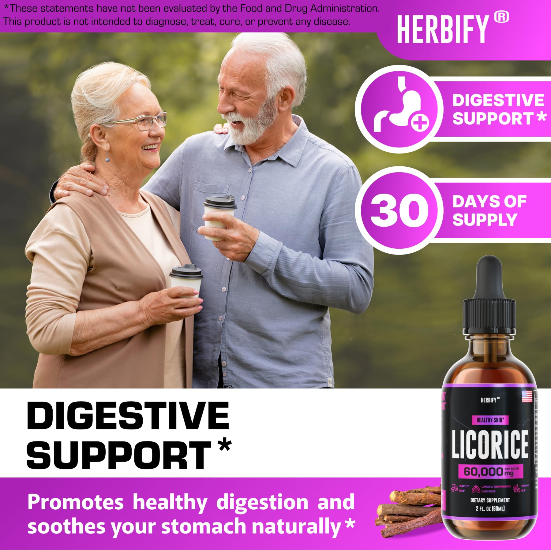 HERBIFY licorice root extract drops for easy dosing.