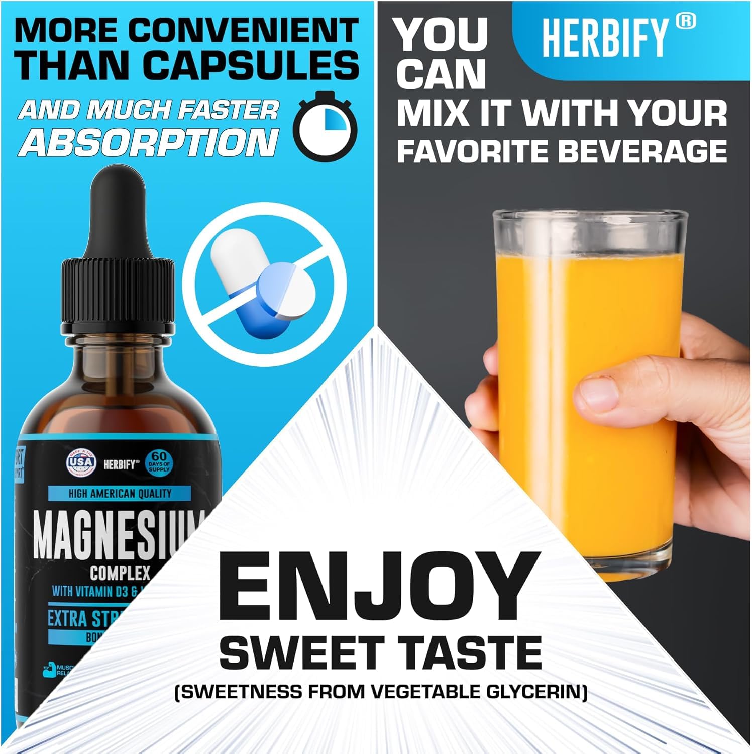 HERBIFY Magnesium Complex Drops daily routine shot emphasize immune and heart balance.