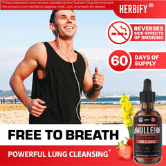 HERBIFY Mullein Drops dropper ready for easy daily dosing to support lung cleansing.