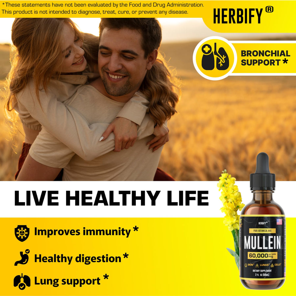 HERBIFY Mullein Extract dropper enables precise, convenient dosing.