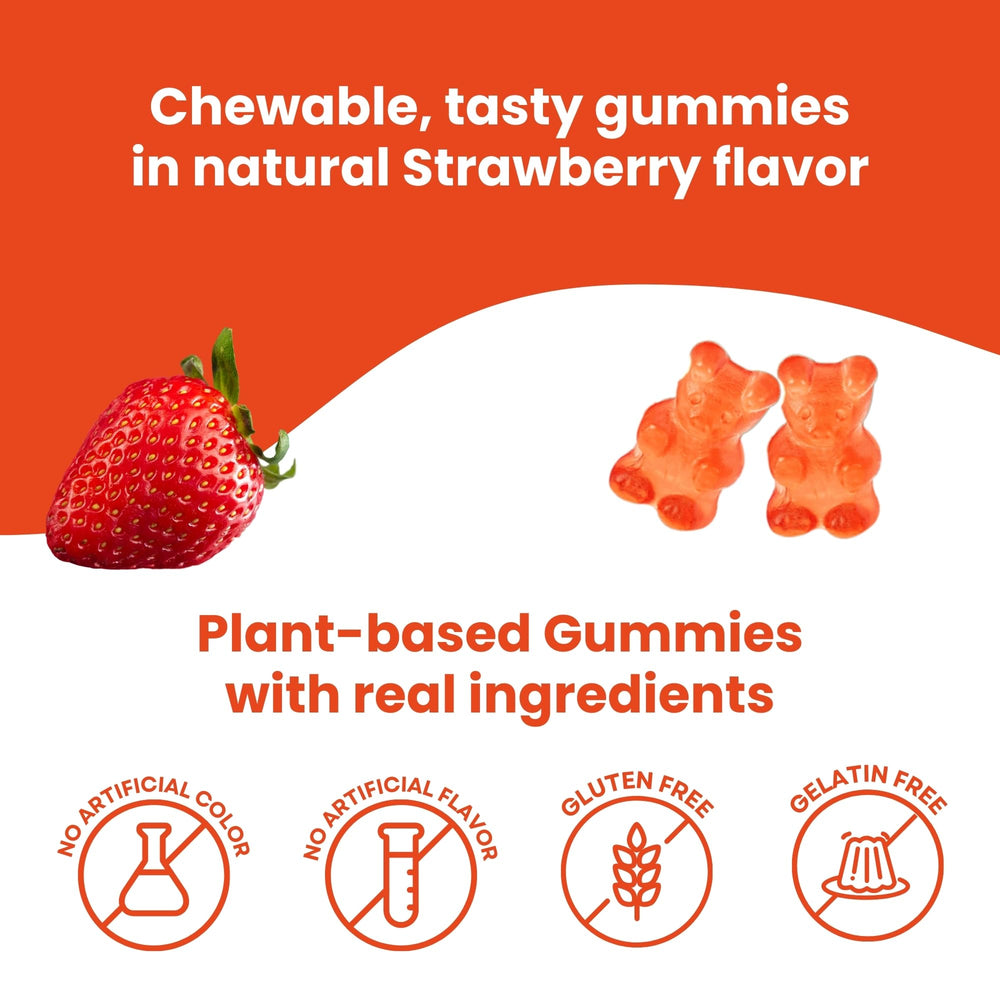 HERBION Naturals child enjoying a gummy at breakfast