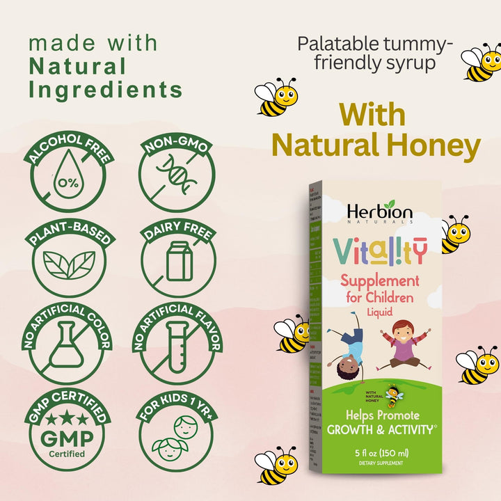 Herbion Naturals Vitalidad Niños cuchara, preparación rápida para jugos