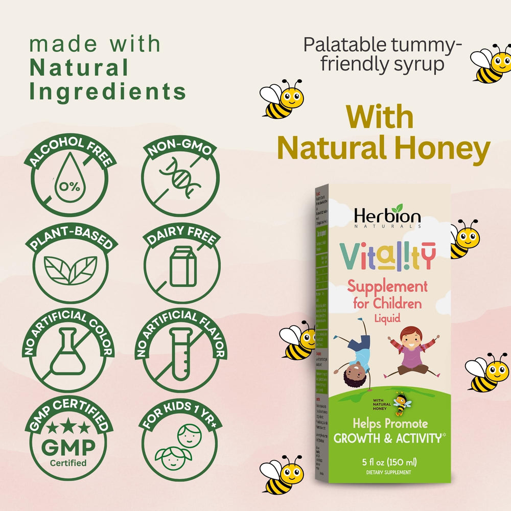Herbion Naturals Vitalidad Niños cuchara, preparación rápida para jugos