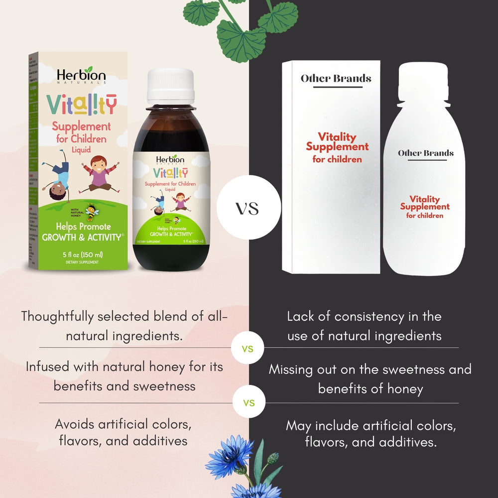 Herbion Vitality kids dosage spoon for easy daily serving.