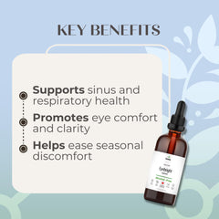 Herbity Eyebright tincture being poured into tea, a convenient sip-ready option.