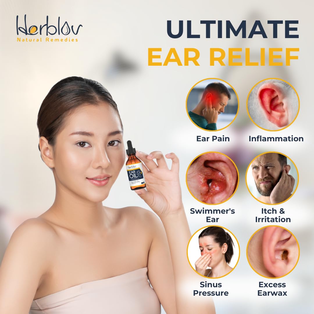 Herblov Ear Oil warming drops in use for comfortable application