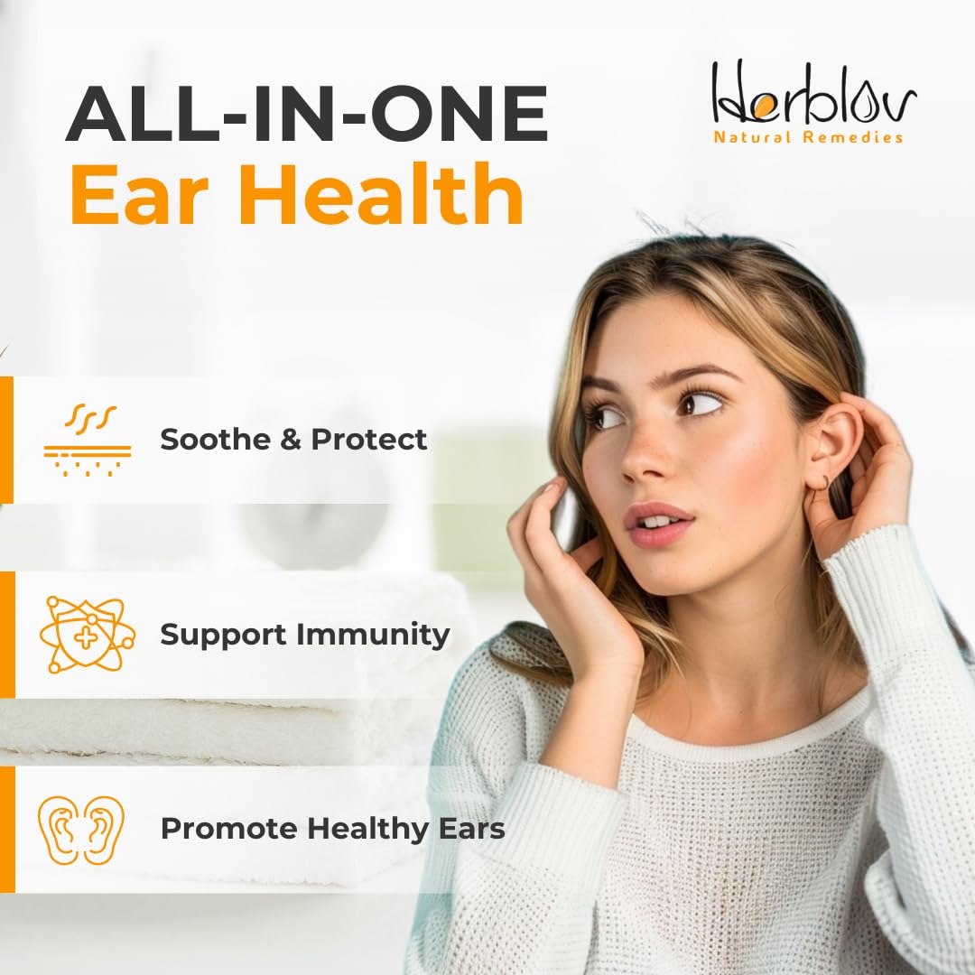 Herblov Ear Oil bottle with dropper for easy dosing.