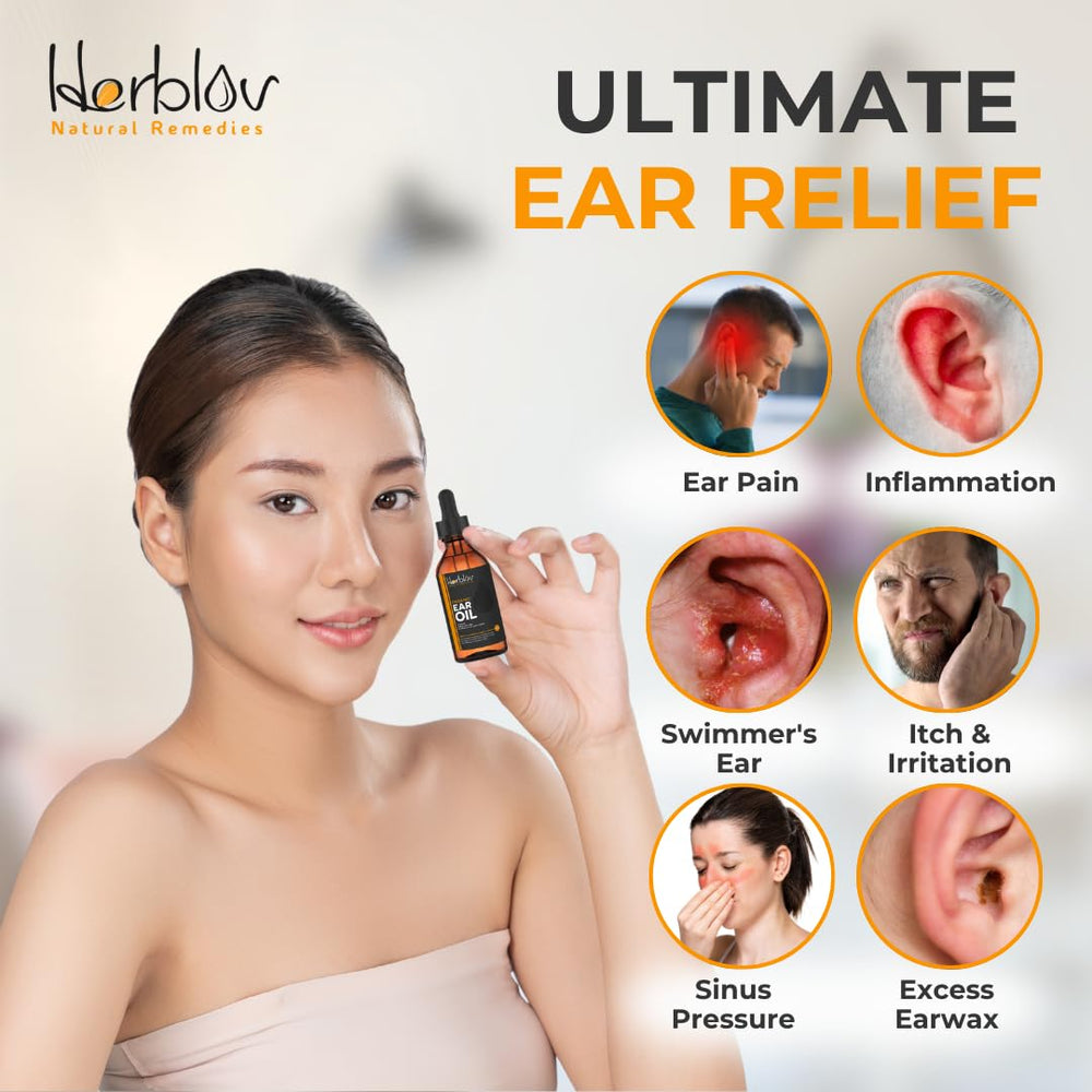 Herblov Ear Oil with calendula and vitamin E for gentle ear support.