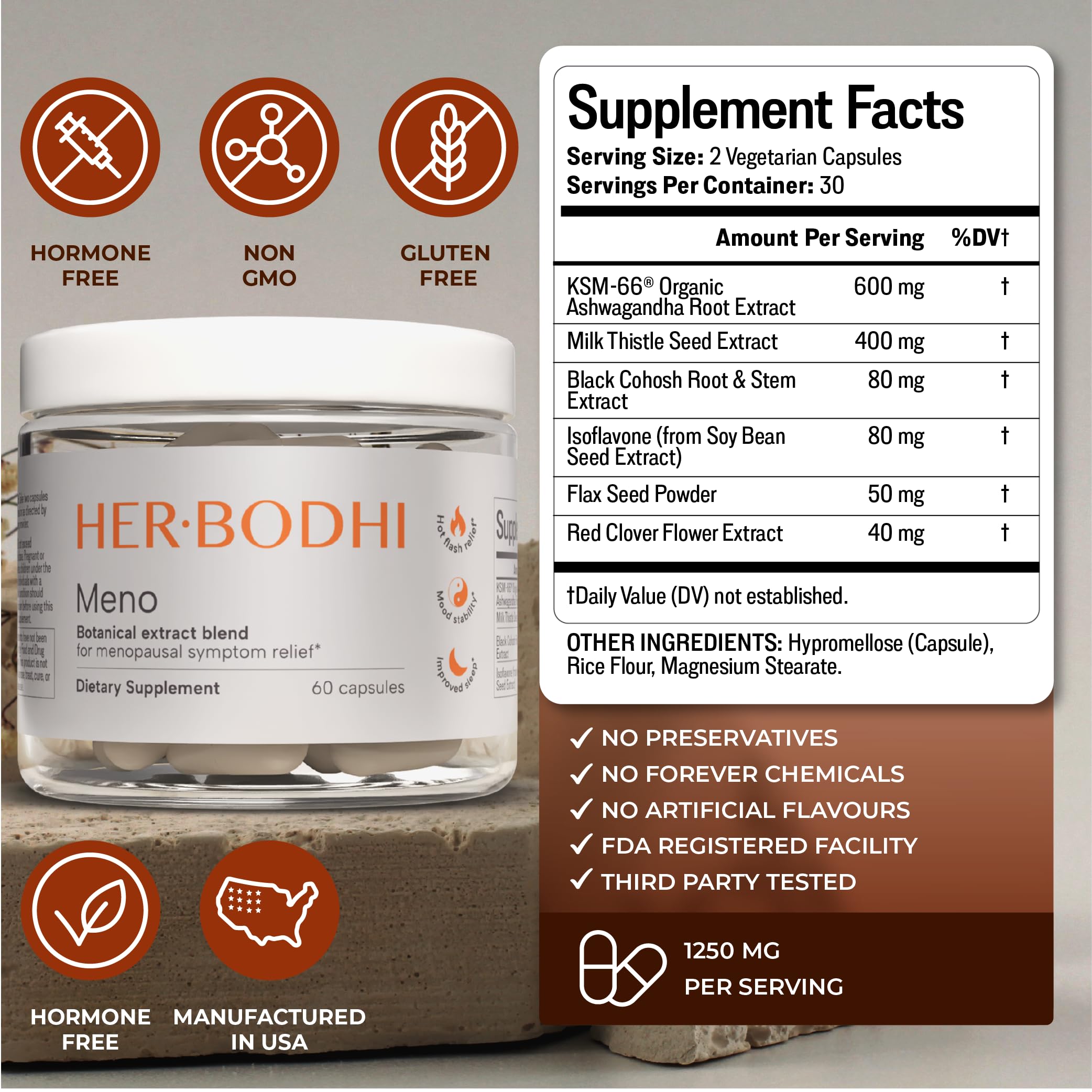 Her Bodhi MENO capsules in hand ready for a consistent routine