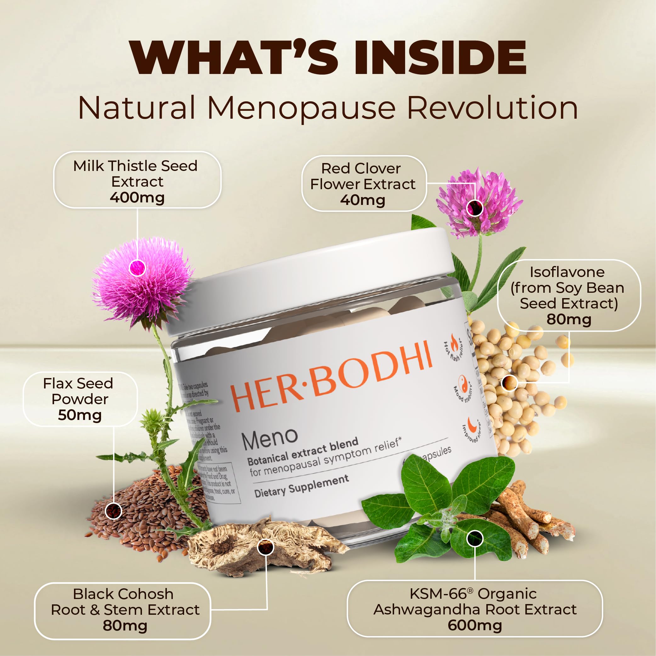 Her Bodhi MENO daily routine scene encouraging two-capsule daily intake