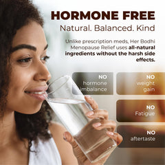 Her Bodhi MENO packaging box emphasizing vegan, gluten-free, cruelty-free care