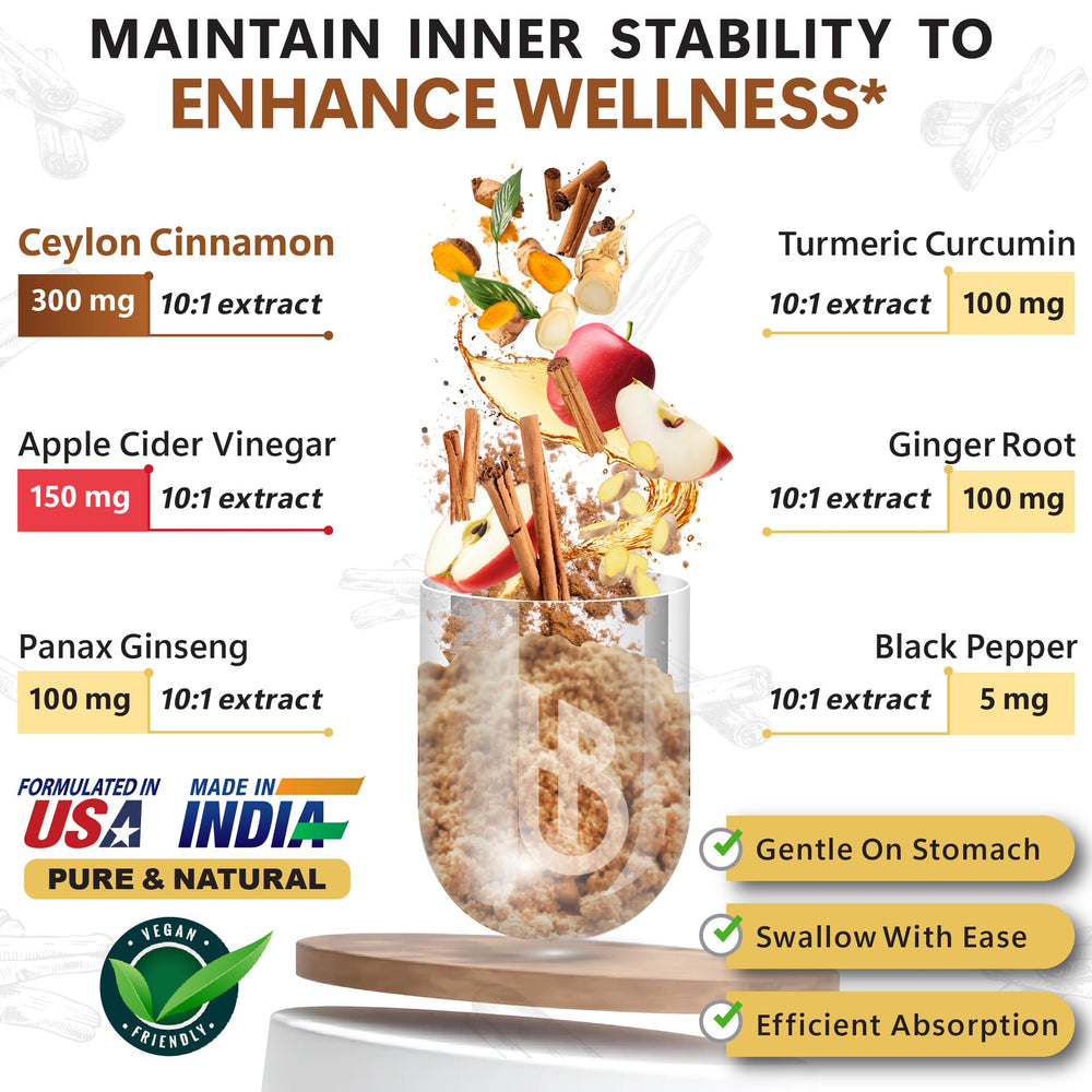 Herbpy apple cider vinegar cinnamon capsules in bottle