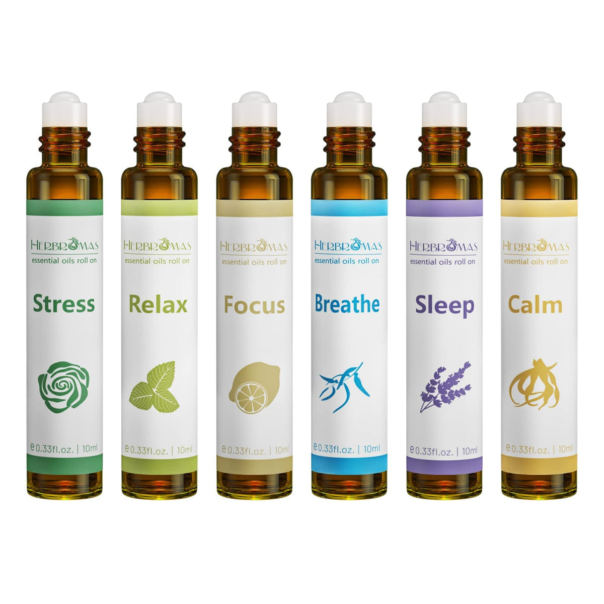 Herbromas Breathe roll-on bottle for quick aroma on the go