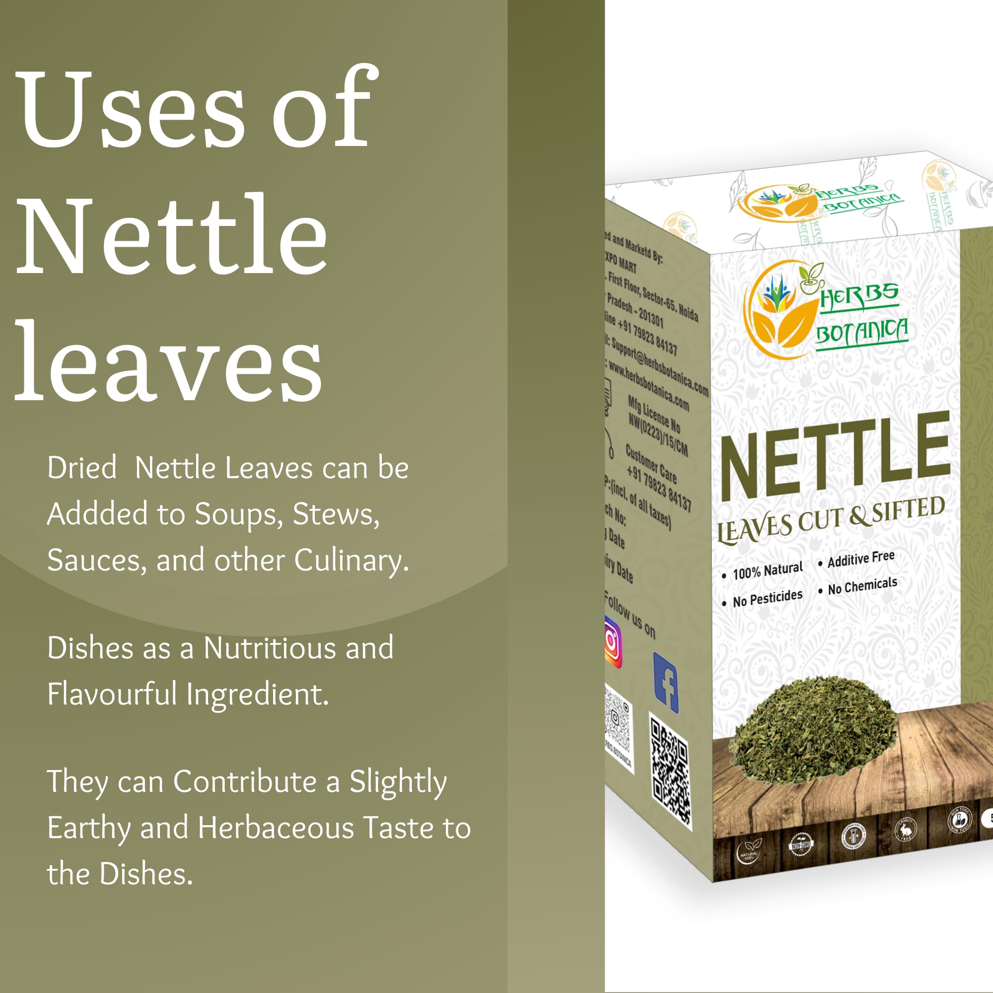 Herbs Botanica Nettle Leaf organic origin signals responsible sourcing.