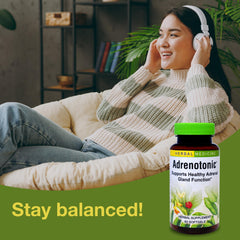 Herbs Etc. Adrenotonic bottle-pour demonstrates simple dosage with water.