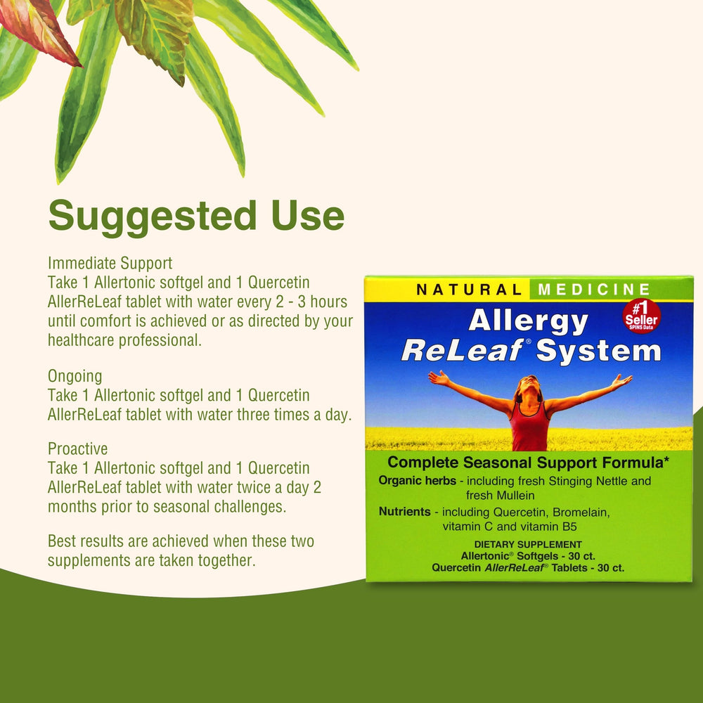 Herbs Etc Allergy ReLeaf dosage chart for accurate daily servings