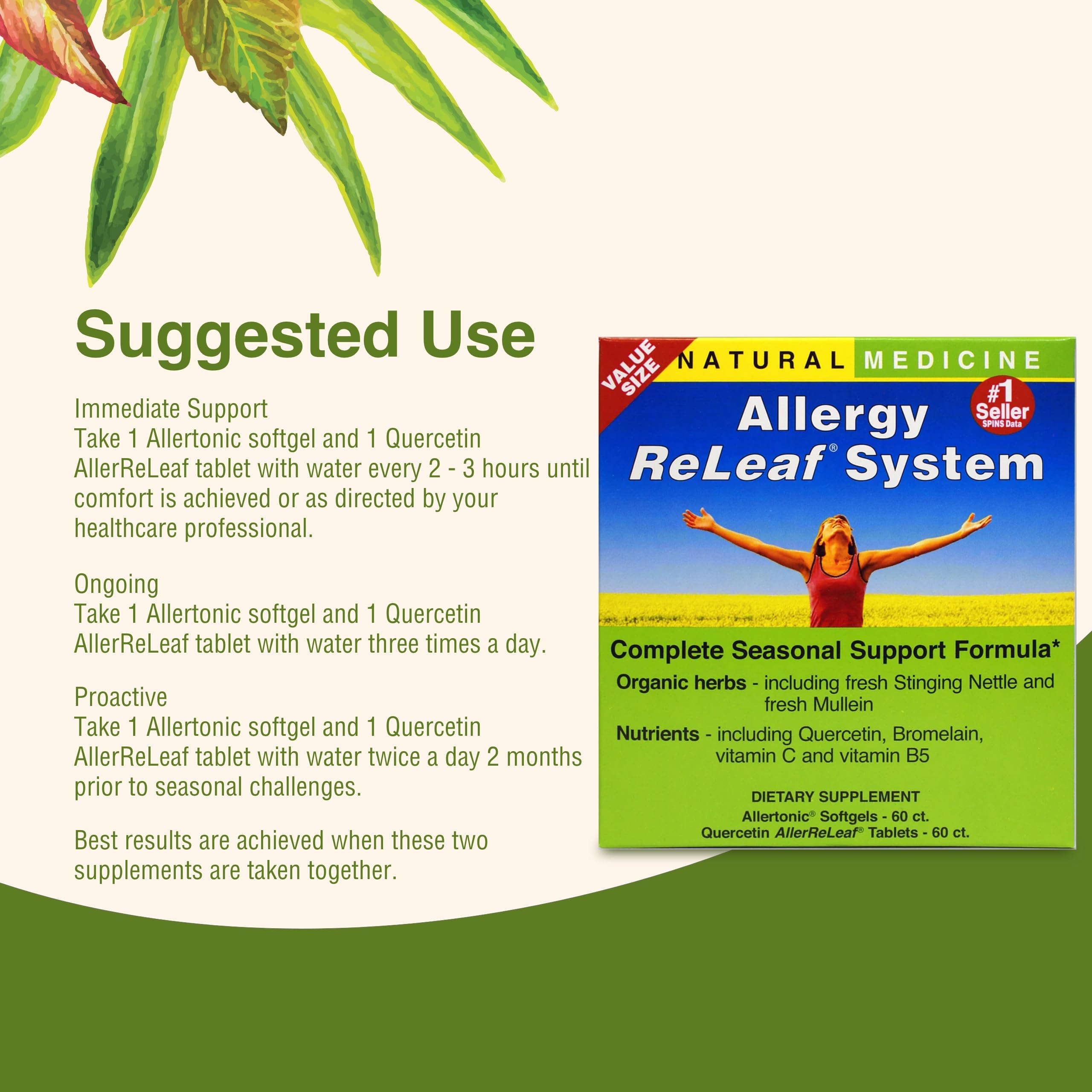 Herbs Etc. Allergy ReLeaf System vitamin C and quercetin close-up
