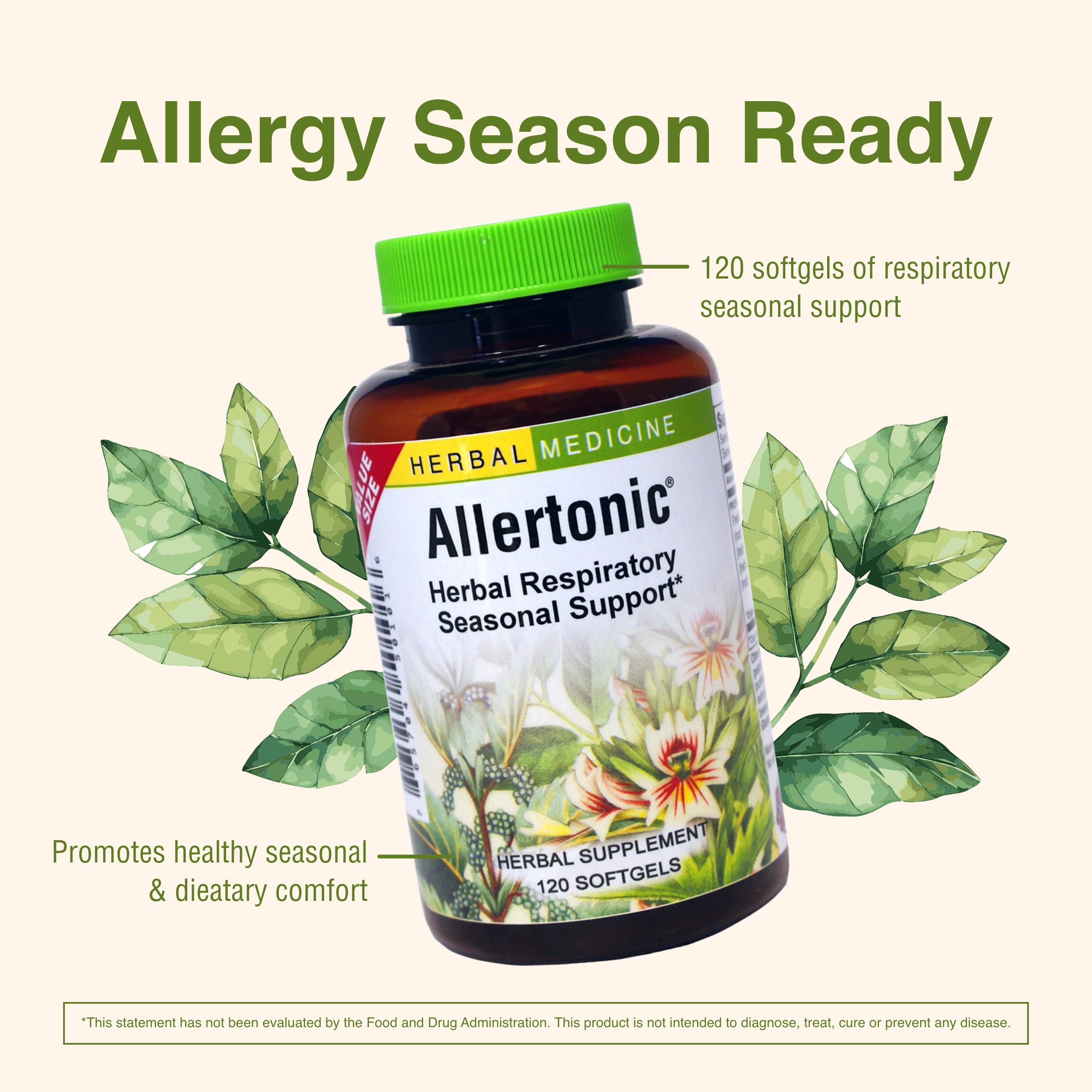 Fresh stinging nettle leaves in Allertonic formulation for lung support.