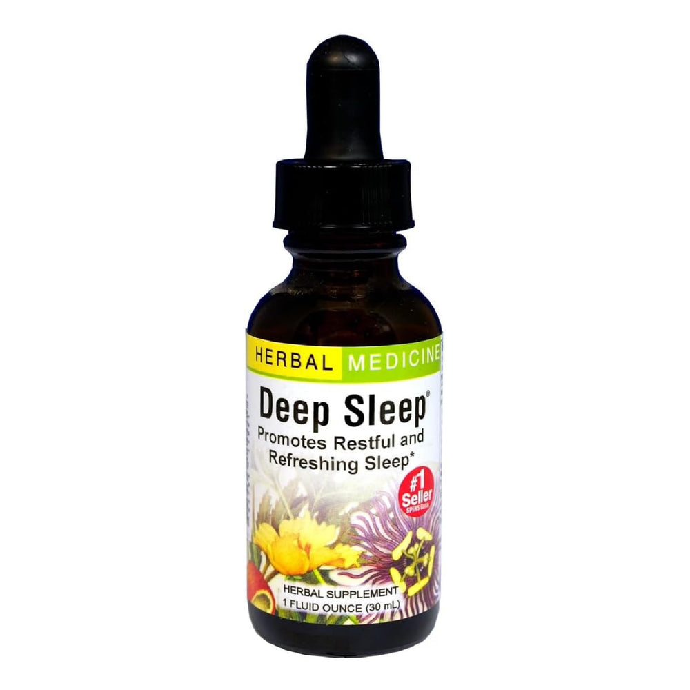 Herbs ETC. Deep Sleep bottle pour shows easy nightly use of the herbal blend