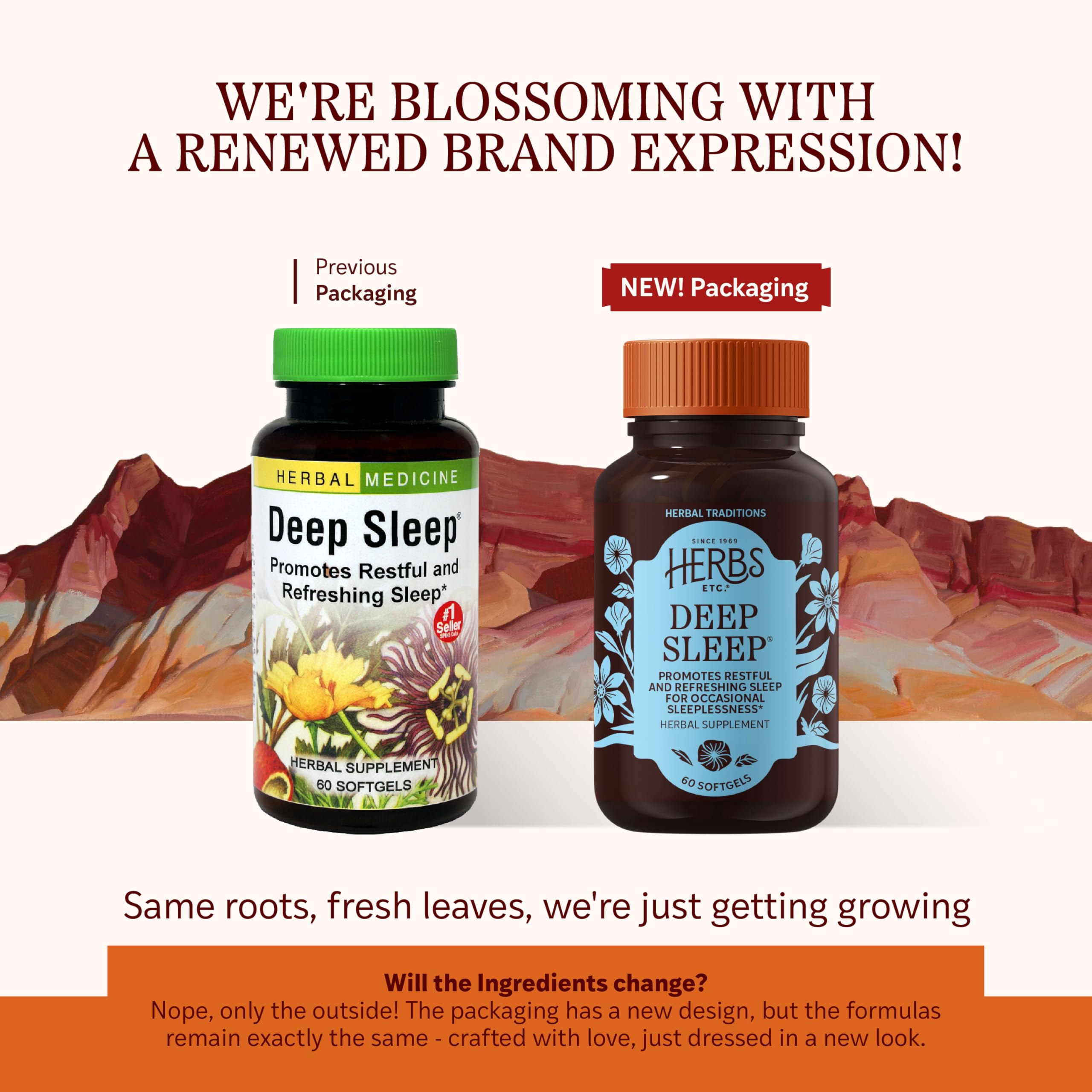 Close-up of Herbs Etc. Deep Sleep Softgels label showing product details