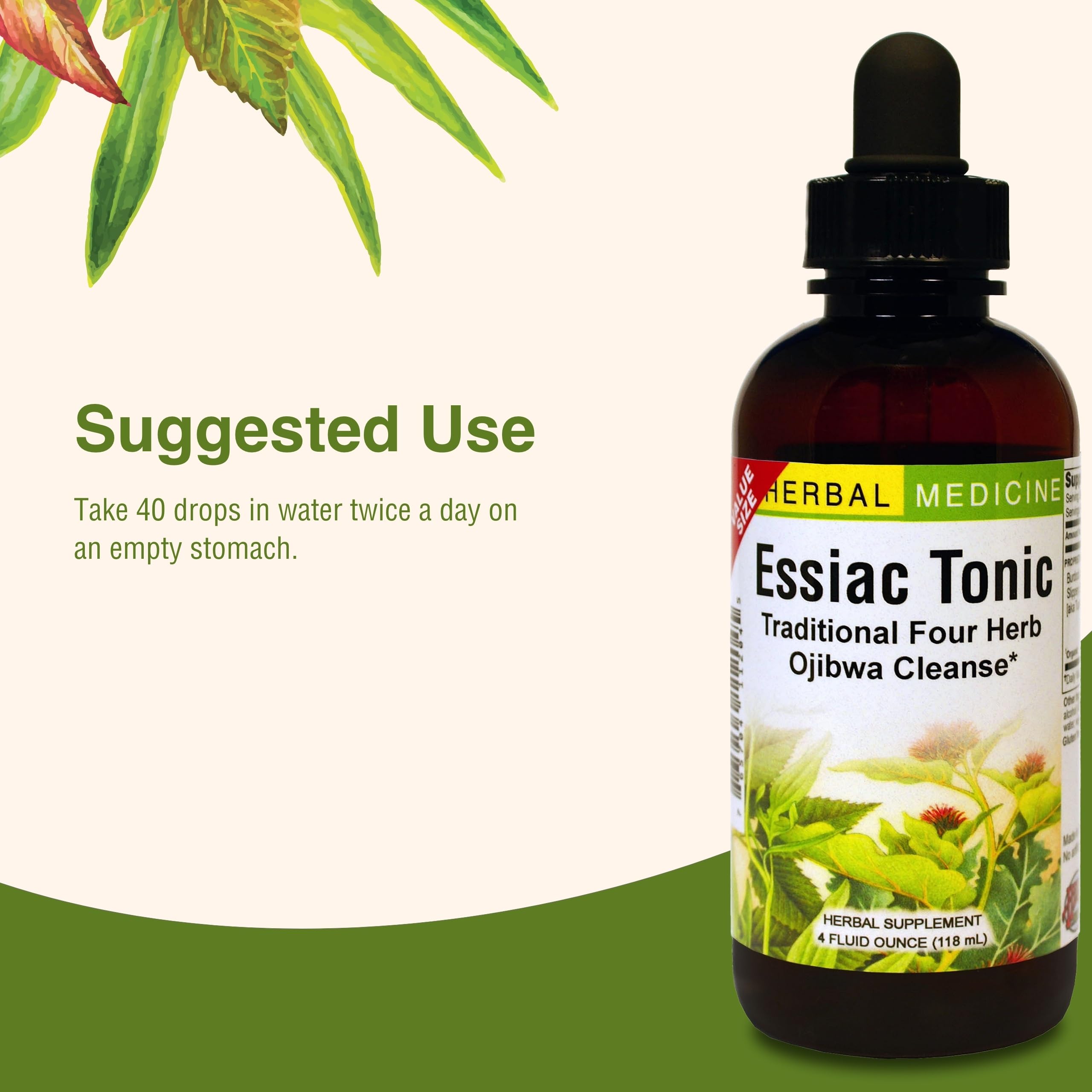 Herbs Etc Essiac Tonic ready for morning and evening routine