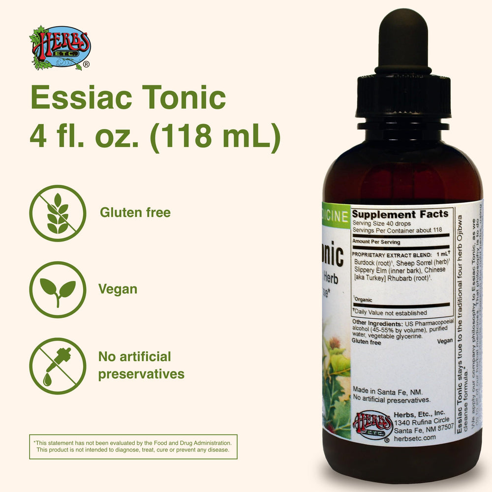 Herbs Etc Essiac Tonic dropper cap ready for precise dosing