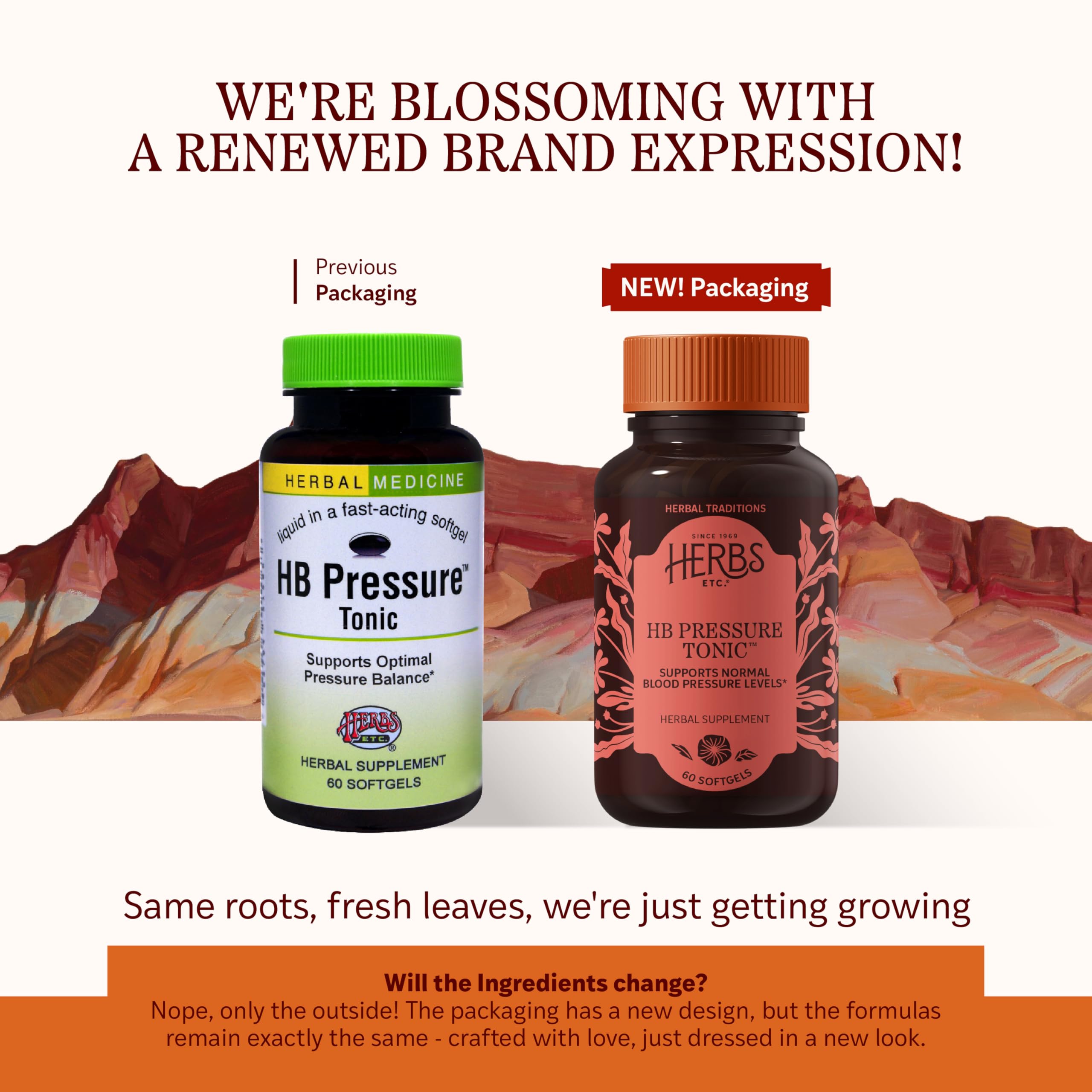 Herbs Etc. HB Pressure Tonic softgel pack – convenient daily heart health support.