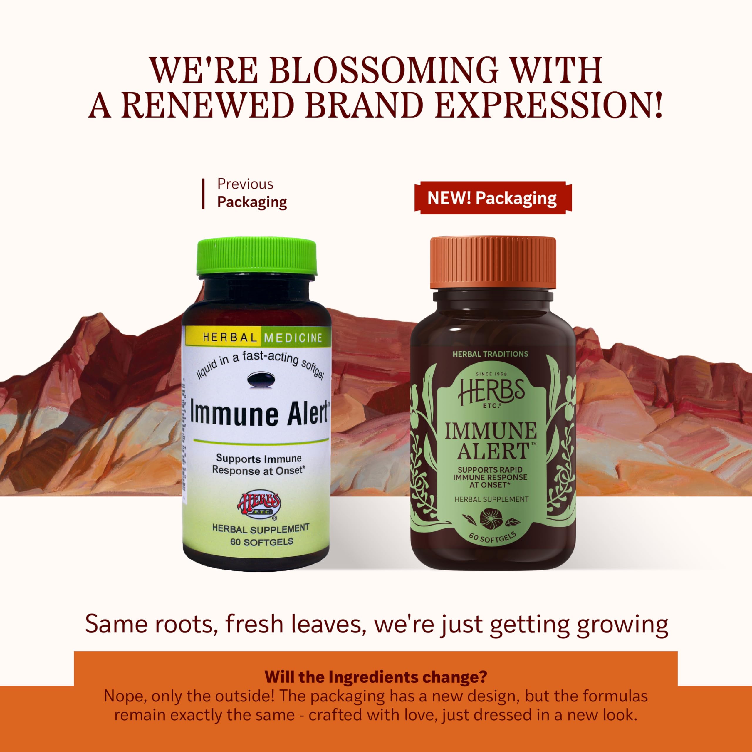 Herbs Etc. Immune Alert softgels closeup, earthy aroma and easy daily use.