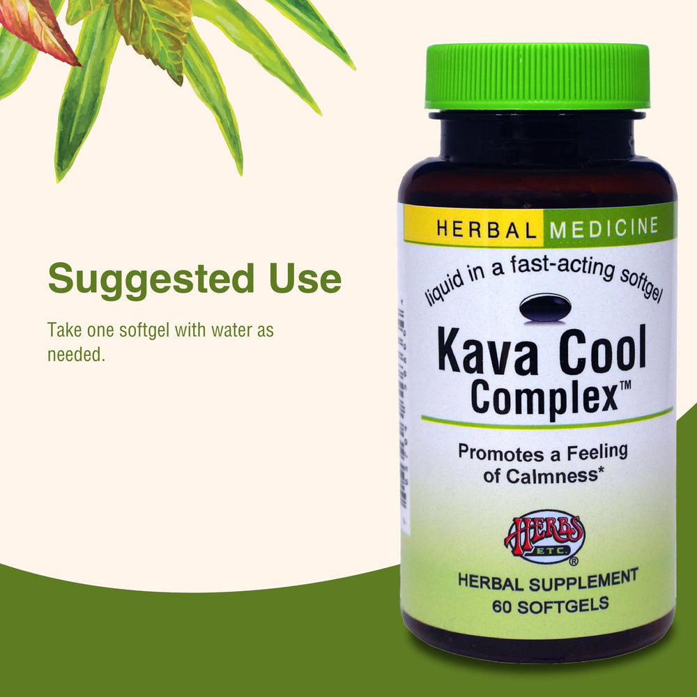 Herbs Etc. Kava Calm bedtime routine setup for peaceful nights.