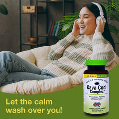 Herbs Etc. Kava Calm Complex ingredients featuring kava, St. John's wort, and oat.