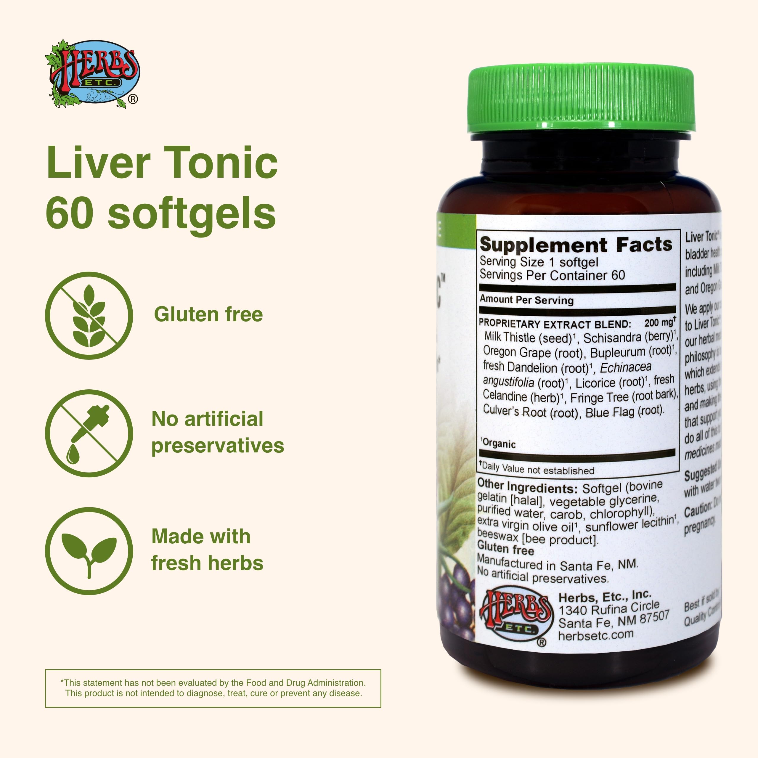 Liver Tonic bottle pour indicating easy daily dosage