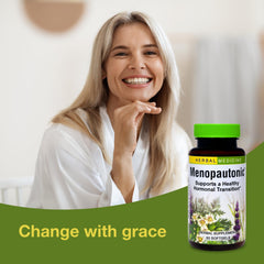 Black cohosh plant imagery in Herbs Etc. Menopautonic blend.