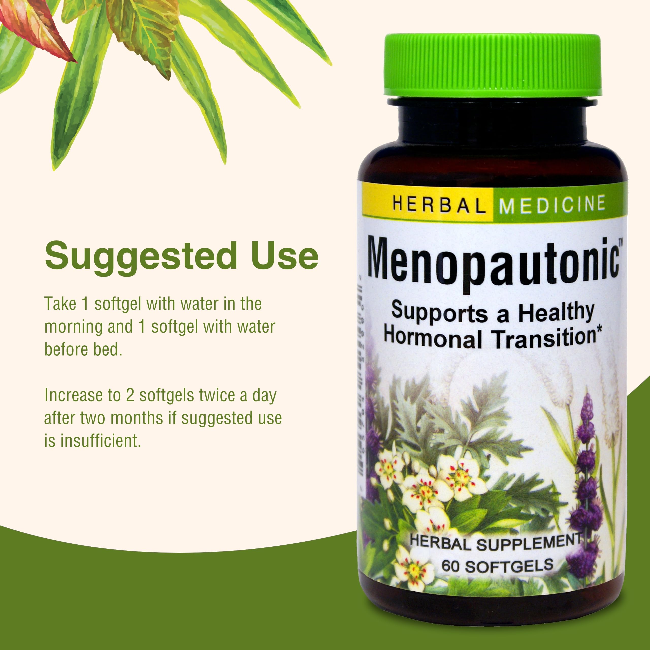 Packaging label of Herbs Etc. Menopautonic with key details.