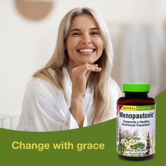 Morning dose visual of Herbs Etc. Menopautonic softgels for routine use