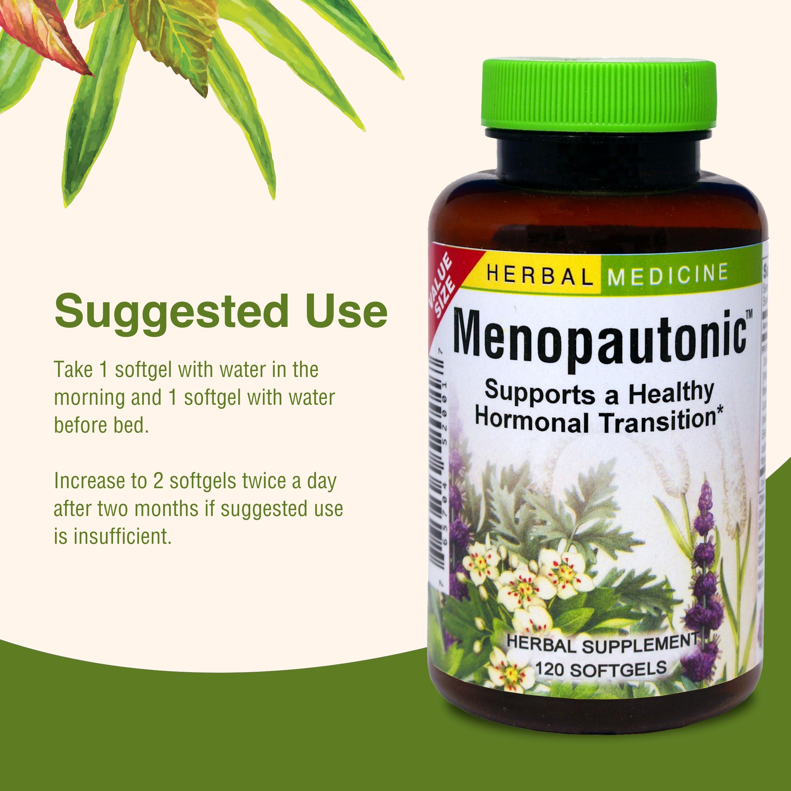 Reseal cap of Menopautonic softgels emphasizing freshness