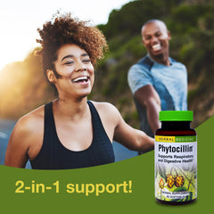 Herbs Etc. Phytocillin softgels capsule closeup emphasizes convenient dosage