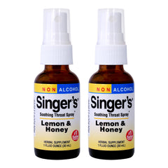 Herbs Etc. Singer's Saving Grace lemon-honey spray bottle for soothing throat comfort during performances.