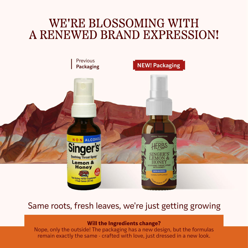 Herbs Etc. Singer's Saving Grace yerba mansa and licorice blend close-up highlighting natural throat support.