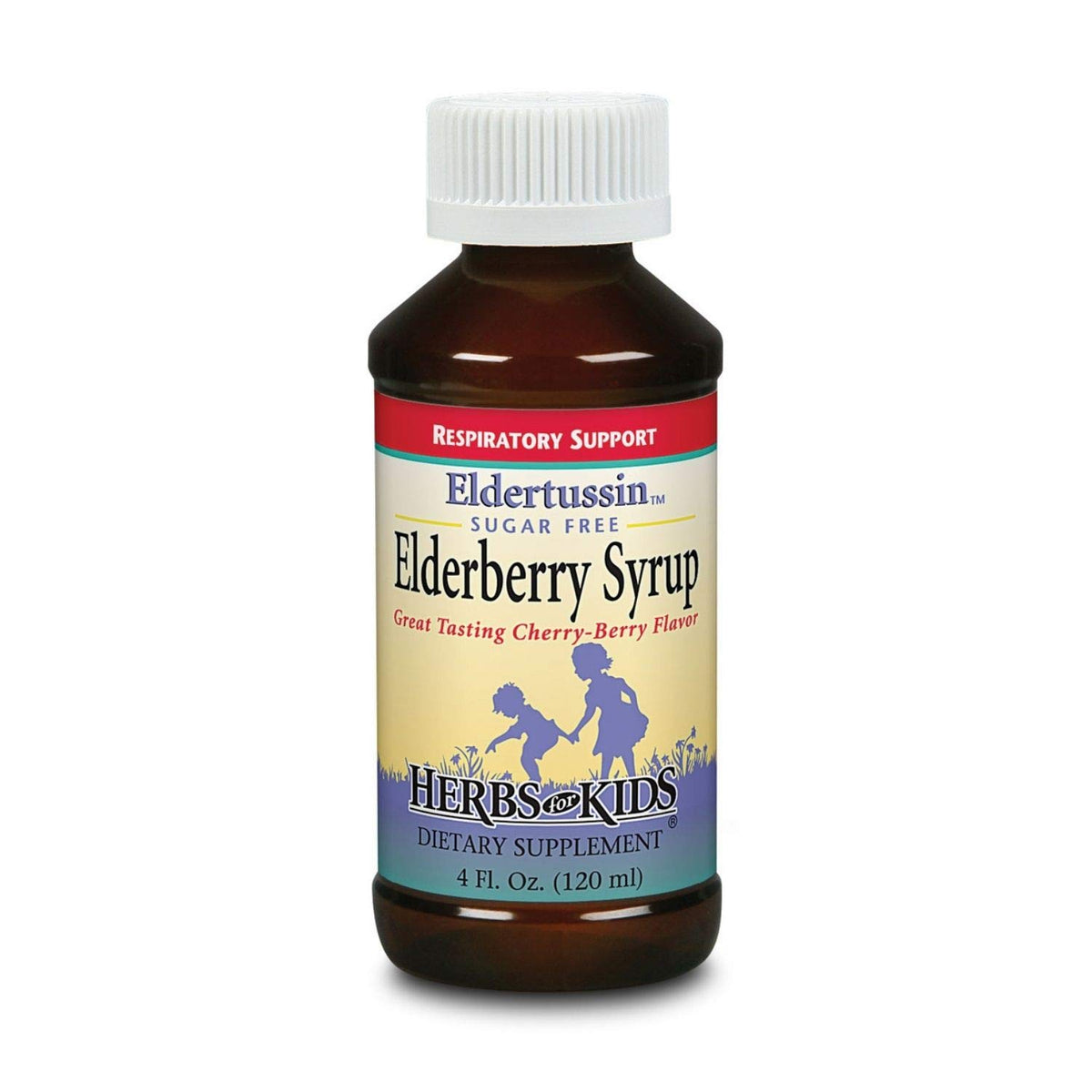 Herbs for Kids Eldertussin bottle, kid-friendly packaging for daily use